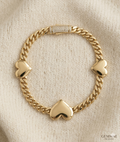 Manilla 3 corazones 10 kt zize 7 estilo monaco