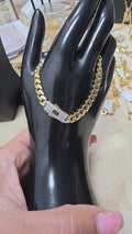 : 10K Yellow Gold Cuban Link Bracelet & Herringbone Chain Set