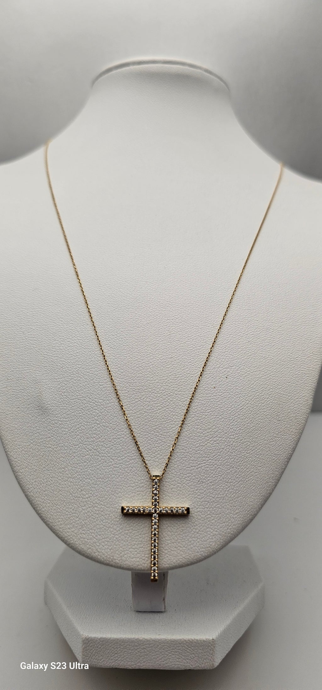 10K Yellow Gold Diamond-Cut Cross Pendant Necklace – 20”