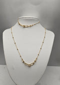 10KT Gold Tiffany Link & Beaded Chain Set