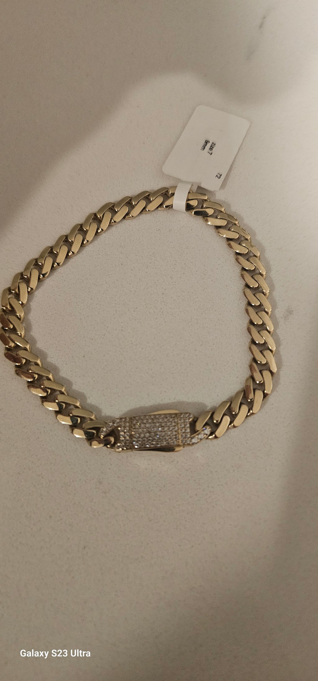 Manilla estilo monaco zize 7 por 6 mm ancho 10 kt original