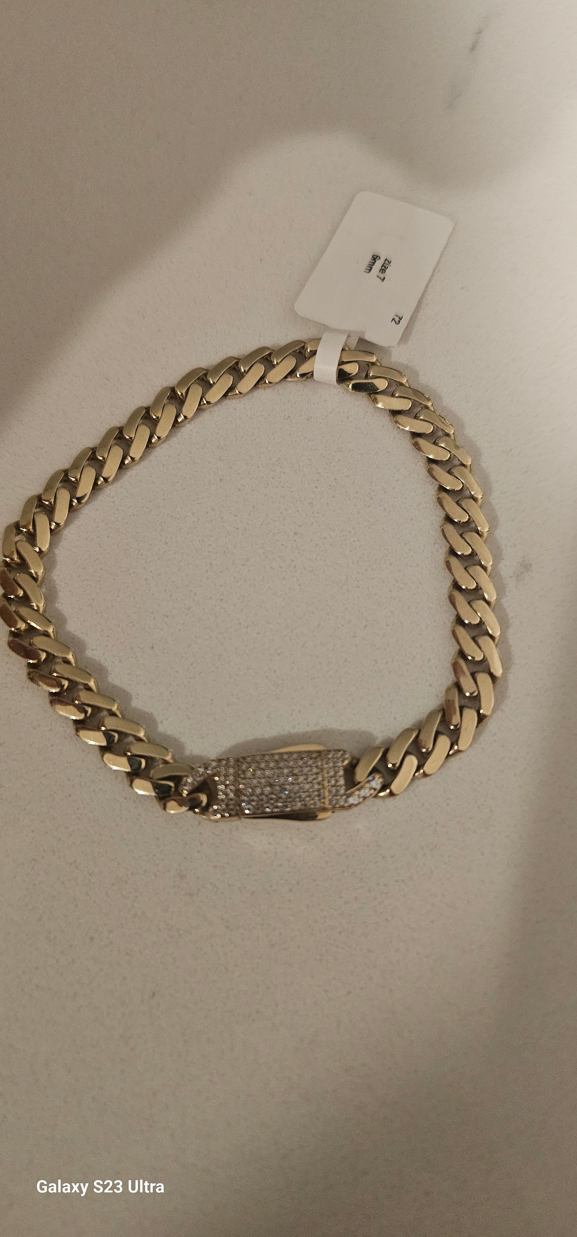 Manilla estilo monaco zize 7 por 6 mm ancho 10 kt original