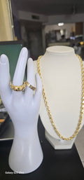Set de cadena mas 2 anillos 10 kt original todo