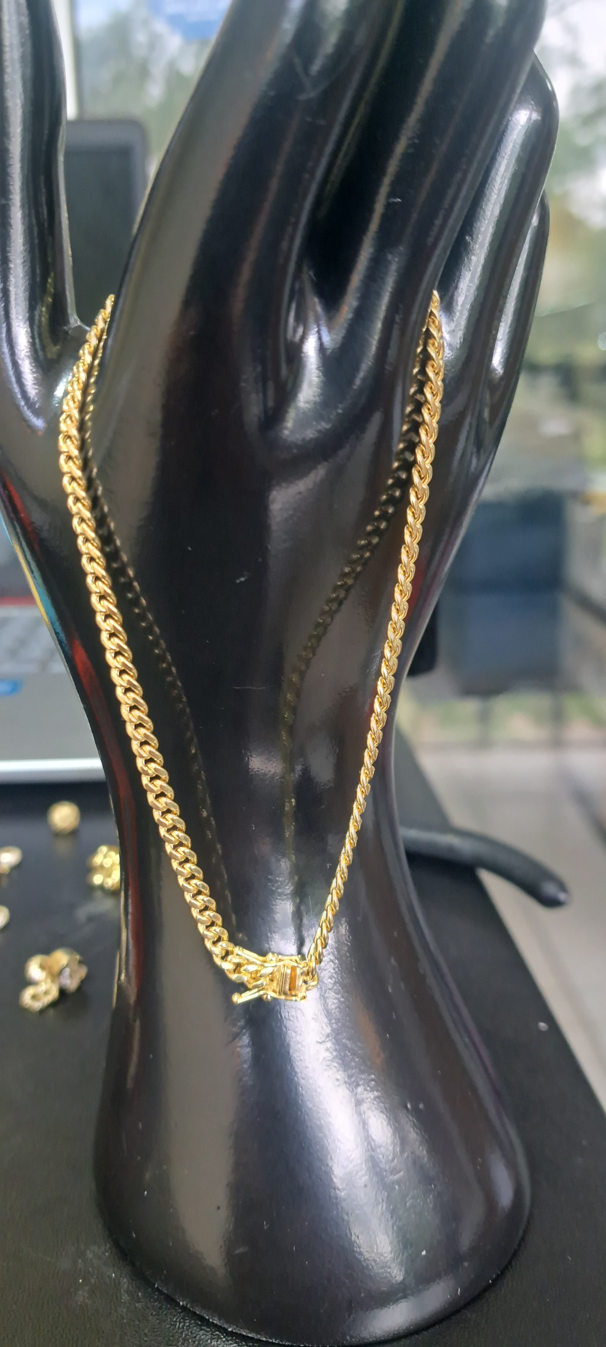 Tobillera 10 kt zize 10 por 3.8mm ancho semisolida