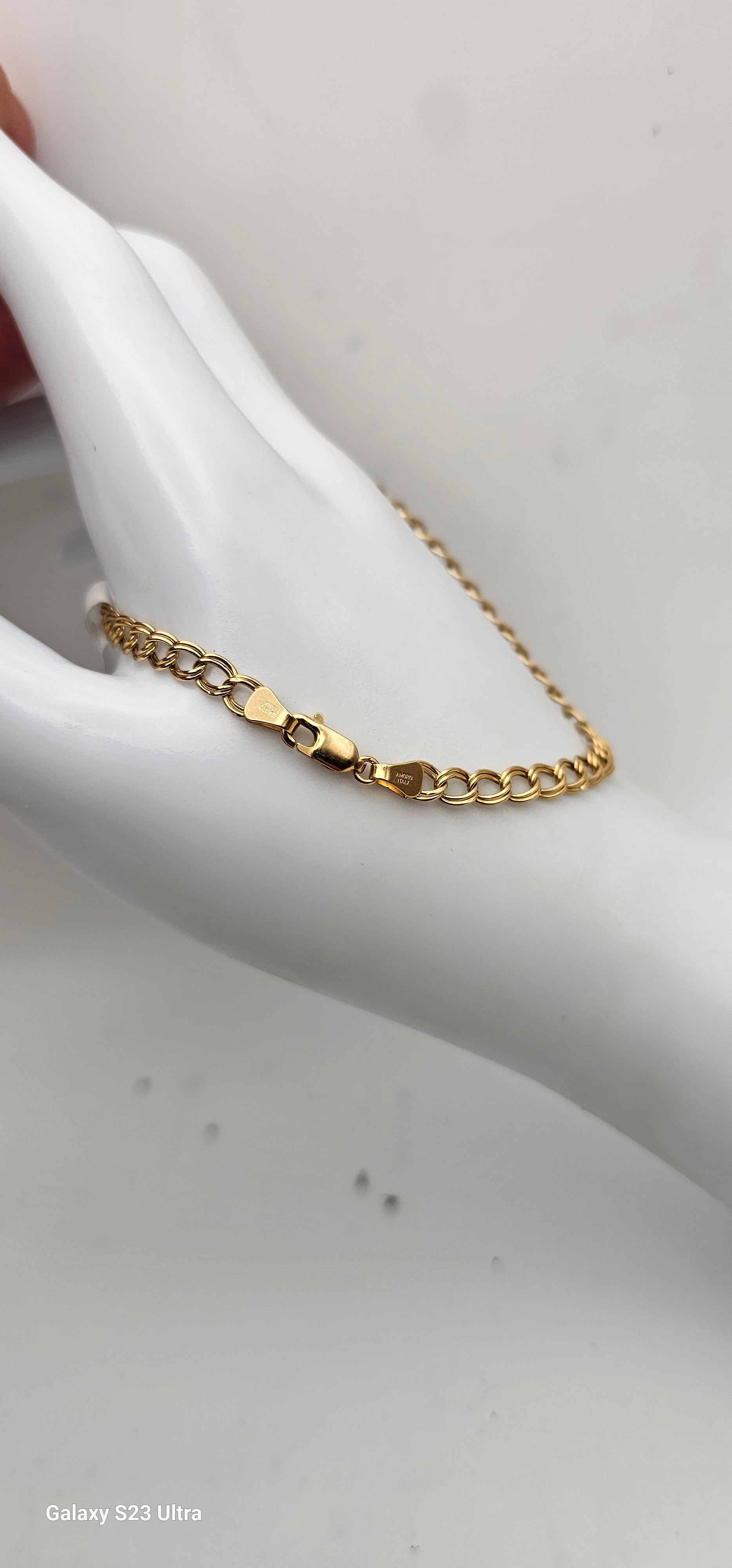 10K Gold Double Link Bracelet – 7.5 Inches