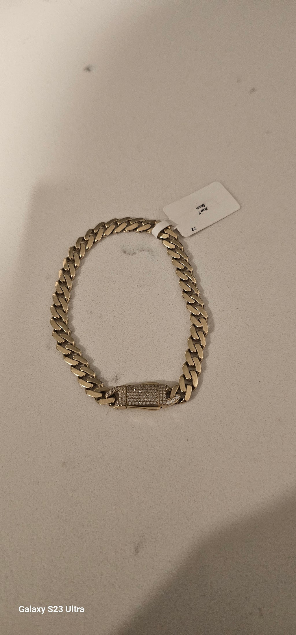 Manilla estilo monaco zize 7 por 6 mm ancho 10 kt original