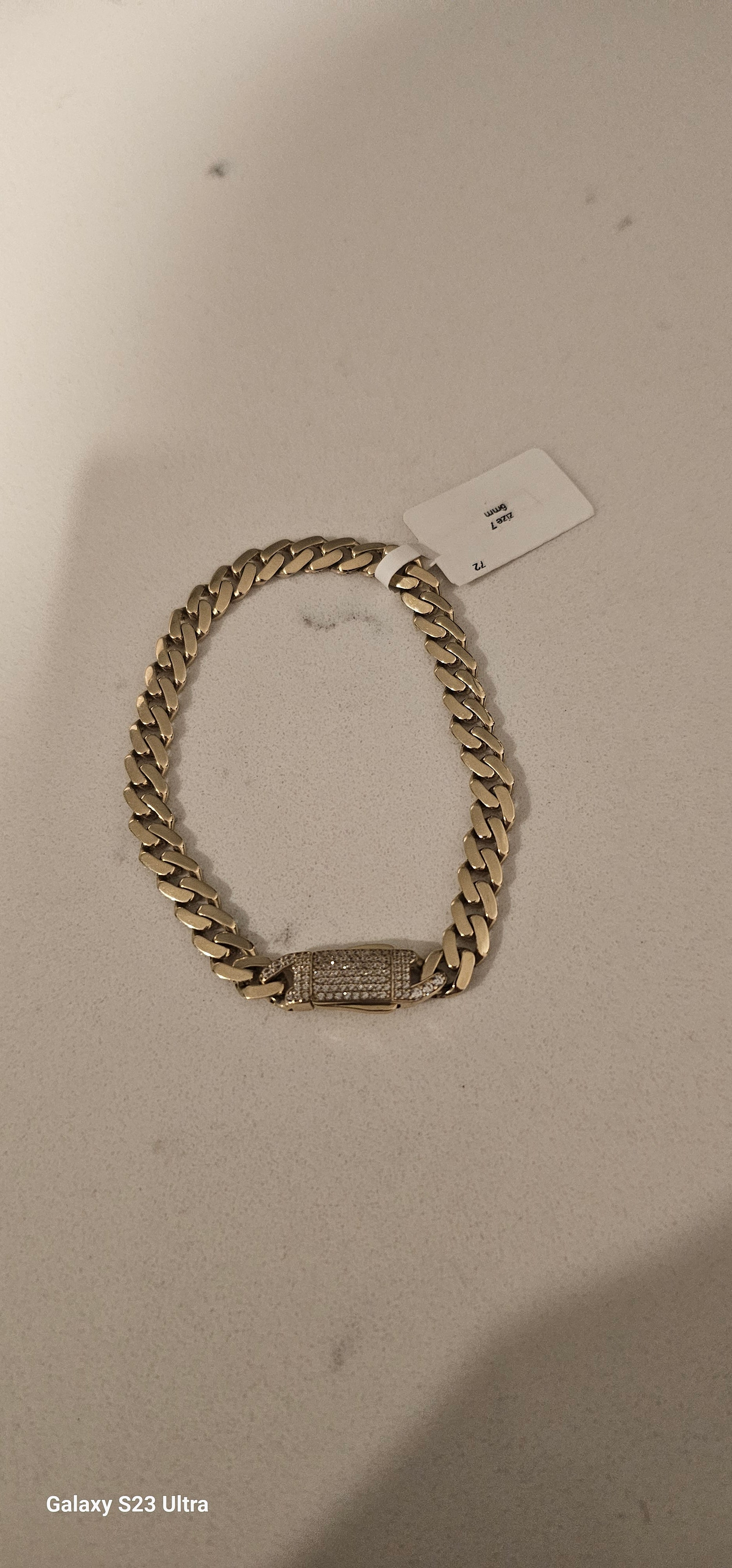 Manilla estilo monaco zize 7 por 6 mm ancho 10 kt original
