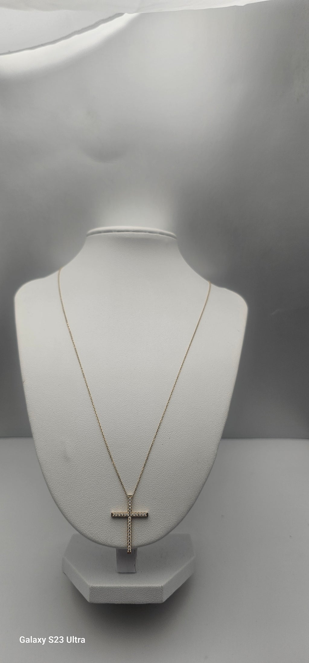 10K Yellow Gold Diamond-Cut Cross Pendant Necklace – 20”