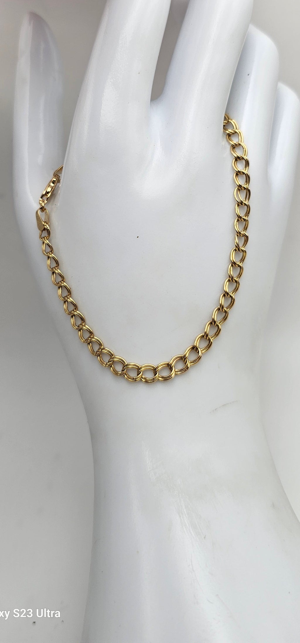 10K Gold Double Link Bracelet – 7.5 Inches