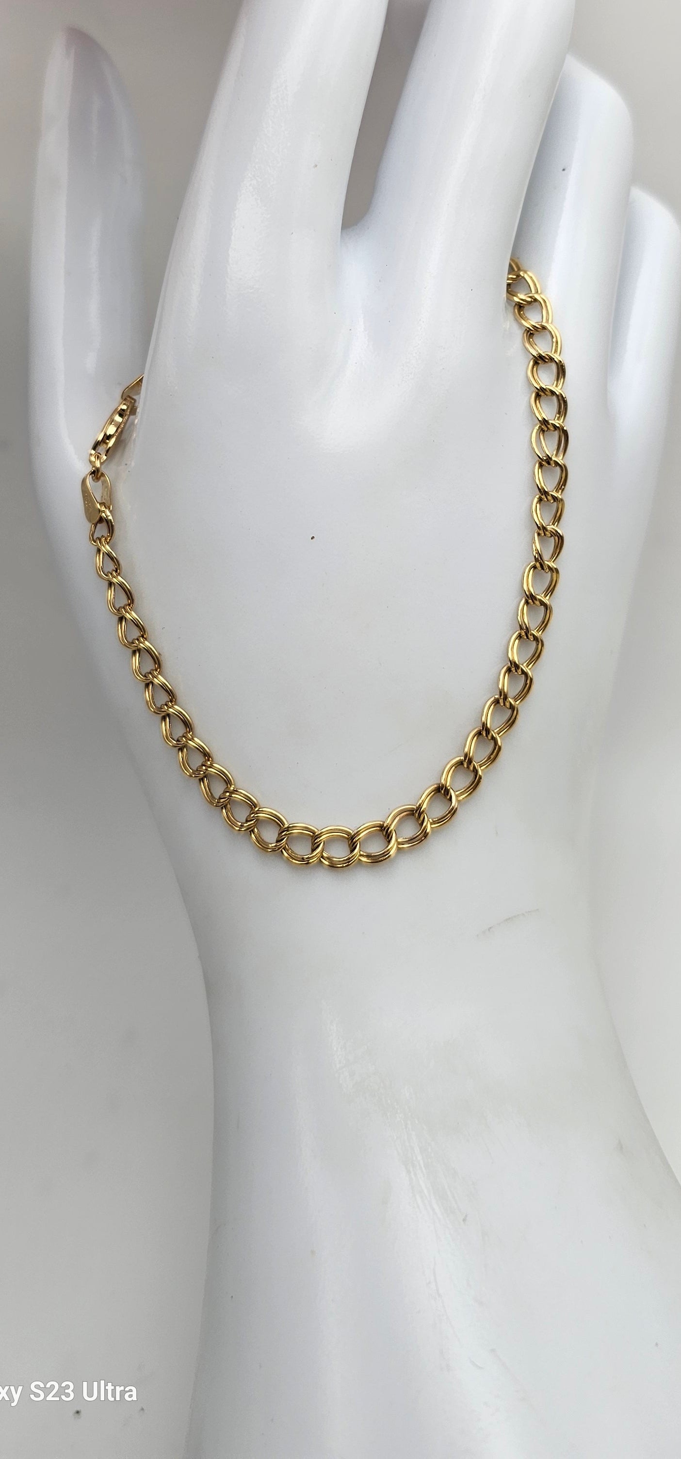 10K Gold Double Link Bracelet – 7.5 Inches