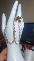Hermoso set de dos Manilla 10 kt más anilla 14 kt