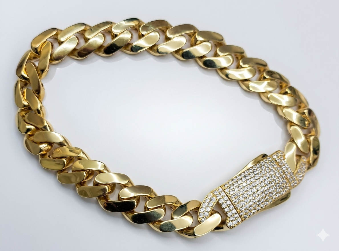 Hermosa manilla estilo monaco zize 8.5 por 10.5 mm ancho 10 kt original