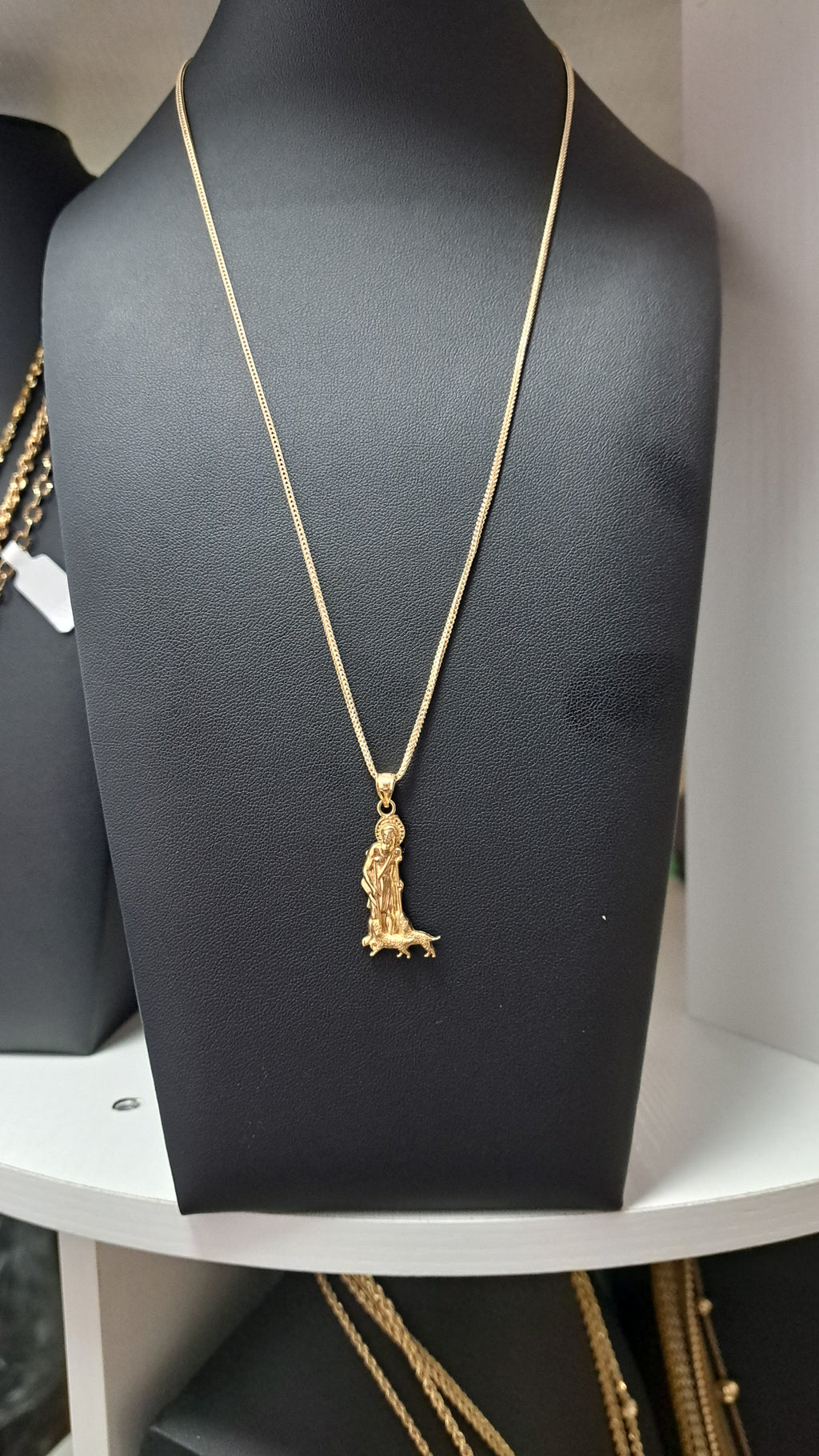 Hermoso set de dos cadenas size 20 con dije y anillo de piedra azul oro 10k